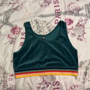 WILD FABLE WOMENS CROPPED TANK WITH RAINBOW ELASTIC WAIST BAND SIZE L
